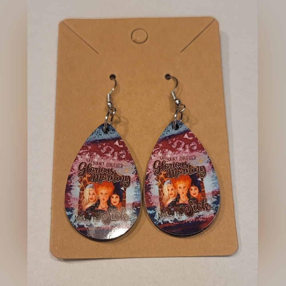 Spooky Witch Sisters Earrings -handmade-
